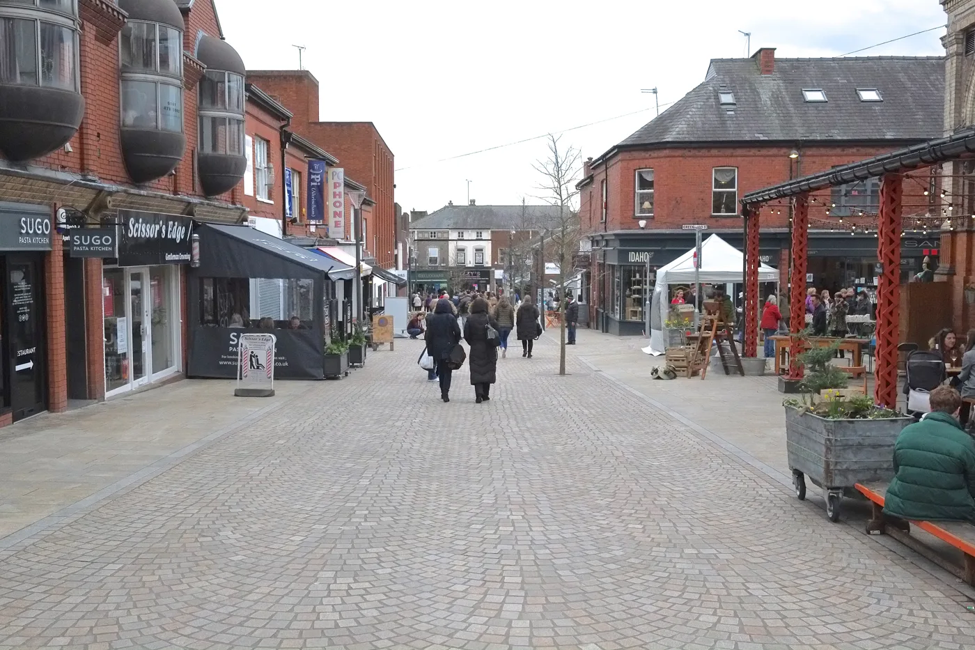 Shaw's Road in Altrincham town centre, where last year's trail hung pumpkin lanterns in the trees